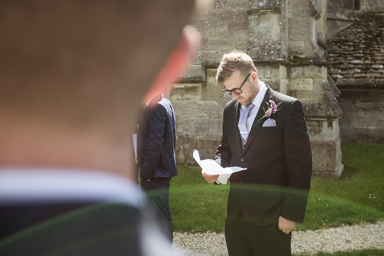 groom reading his speech