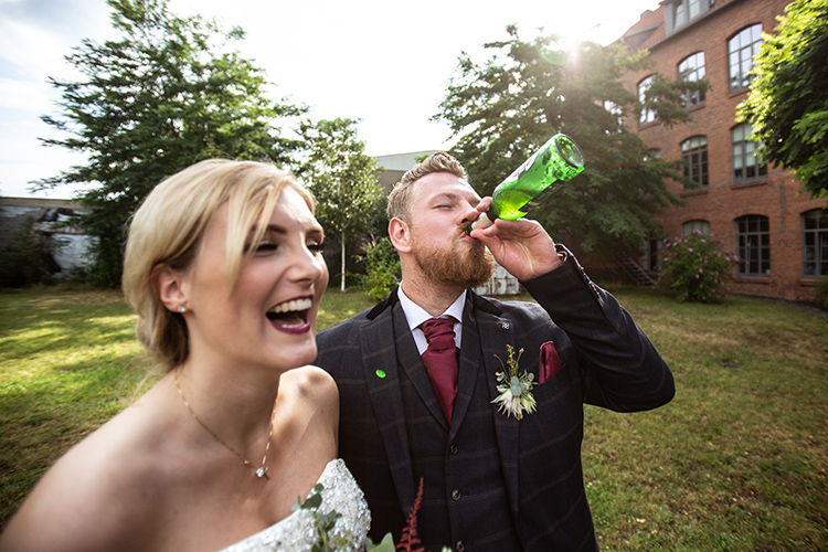 groom drinking