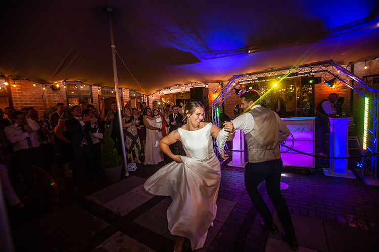 Bride dancing.