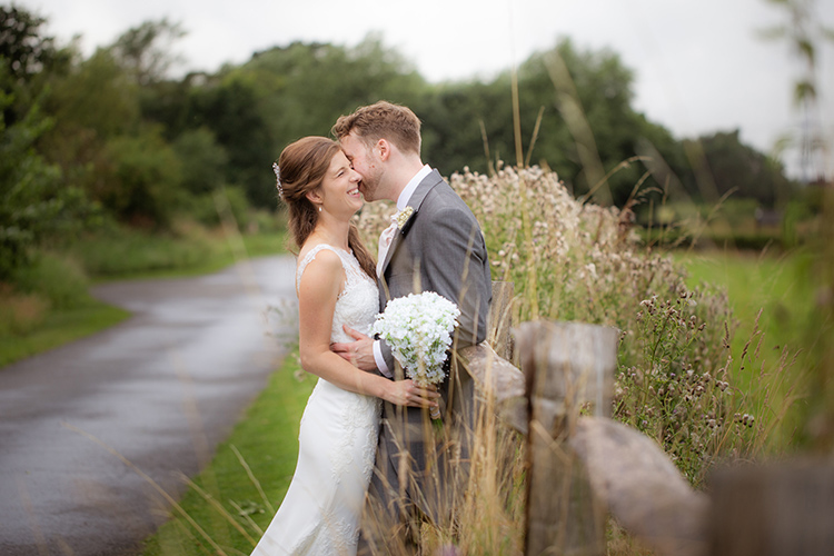 Bride and Groom kissing