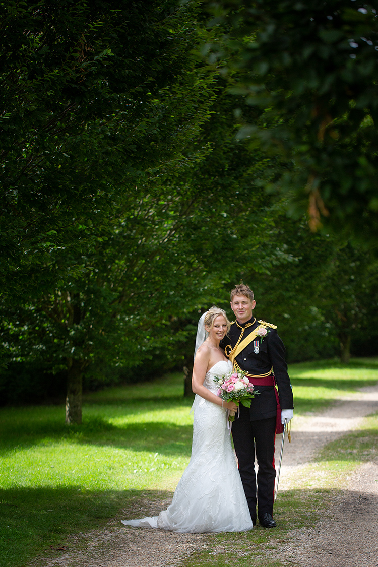 Bride and Groom posing.