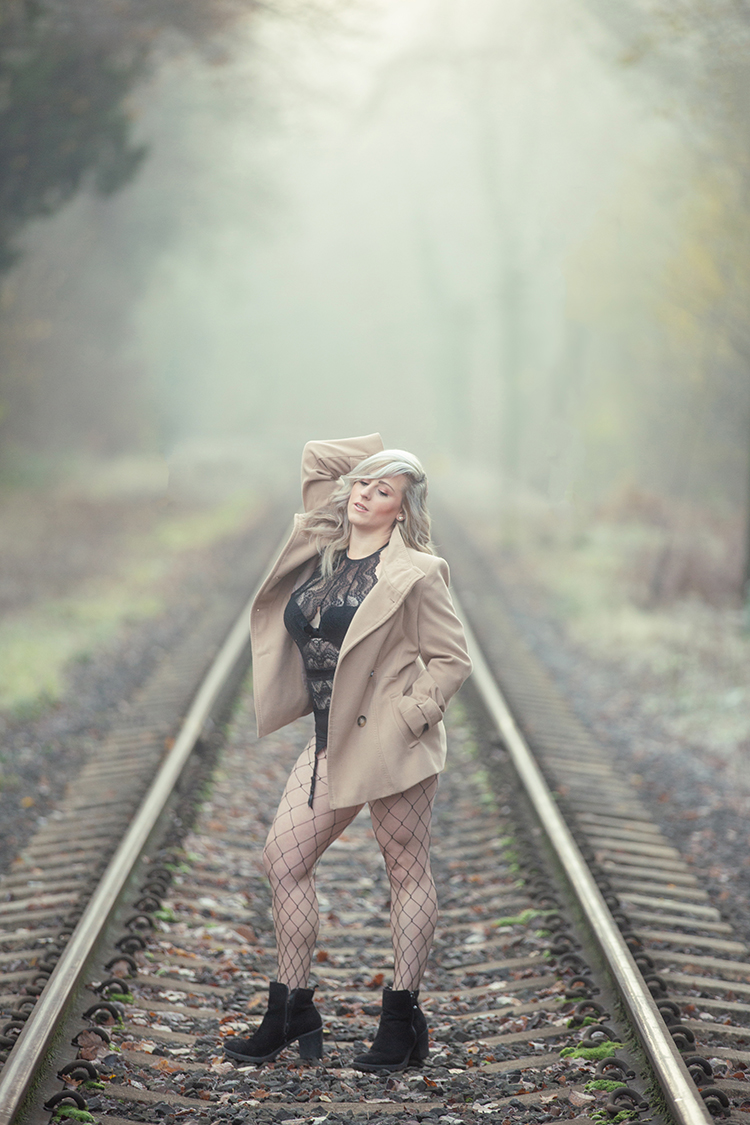 Portrait shoot on train tracks