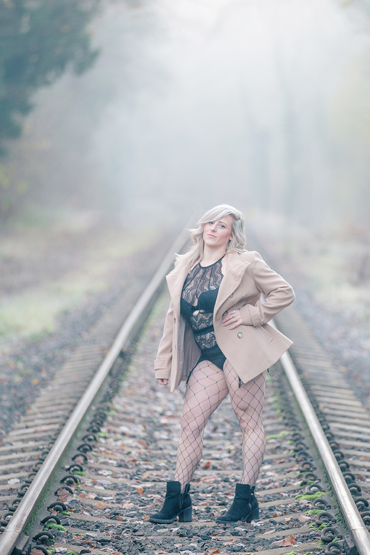 Portrait shoot on train tracks